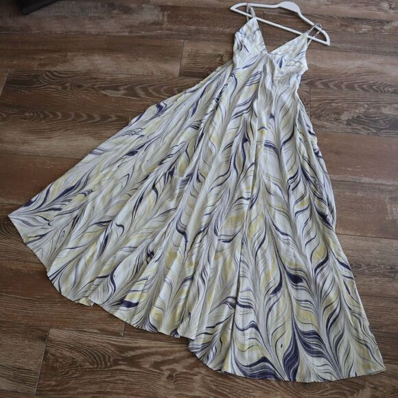Lusana x Anthropologie Women's Sz Small US 4 Marbled Strappy Midi Dress - Picture 4 of 10